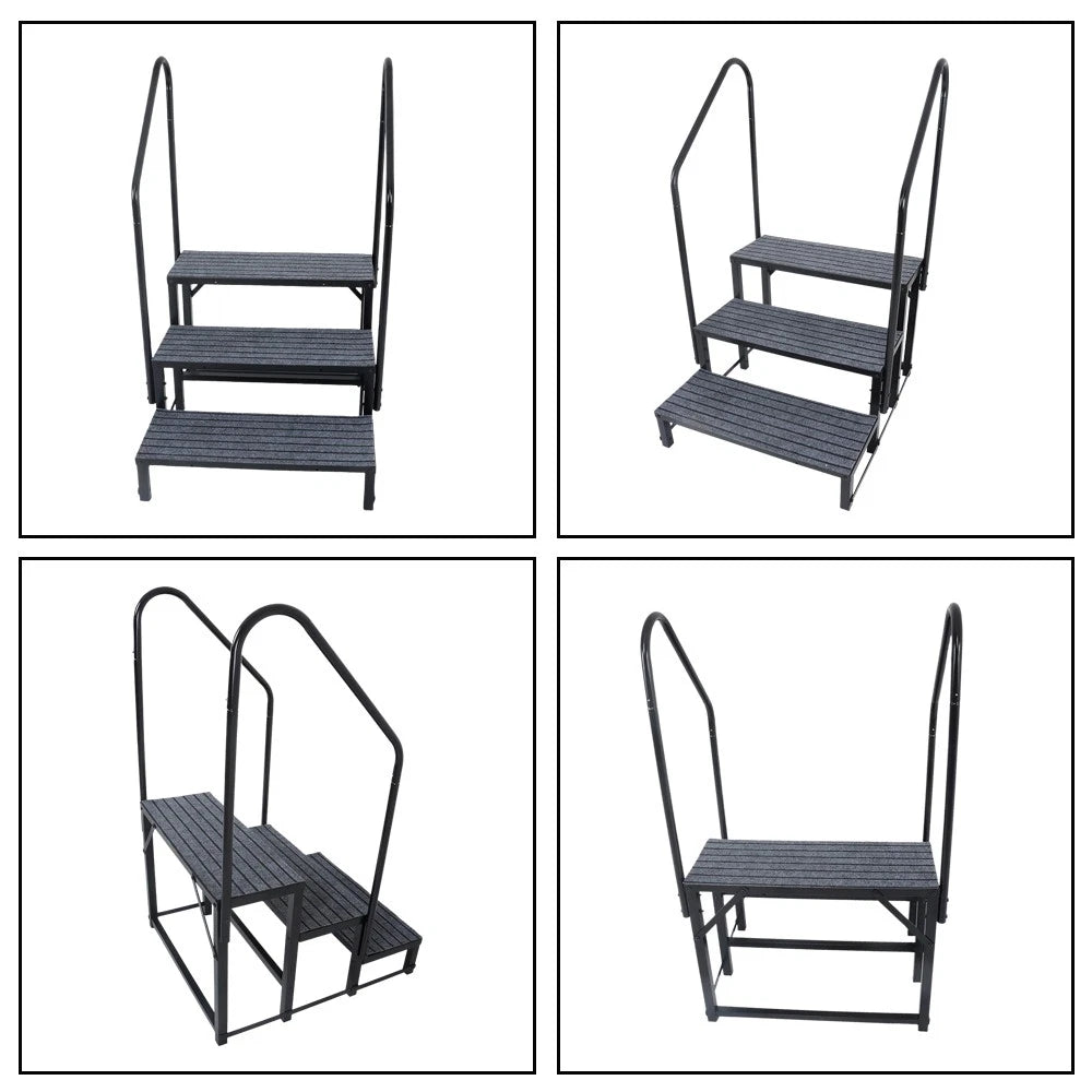 3 Tier Heavy Duty Steel Mobile Home Steps for RV