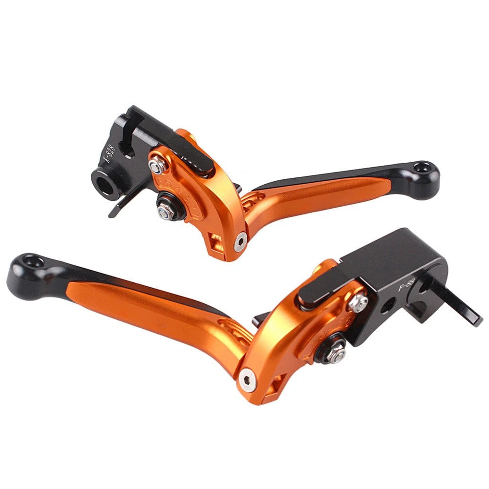 2X Alloy Folding Brake Clutch Levers for Kawasaki Z1000 (2007–2016) Orange/Black