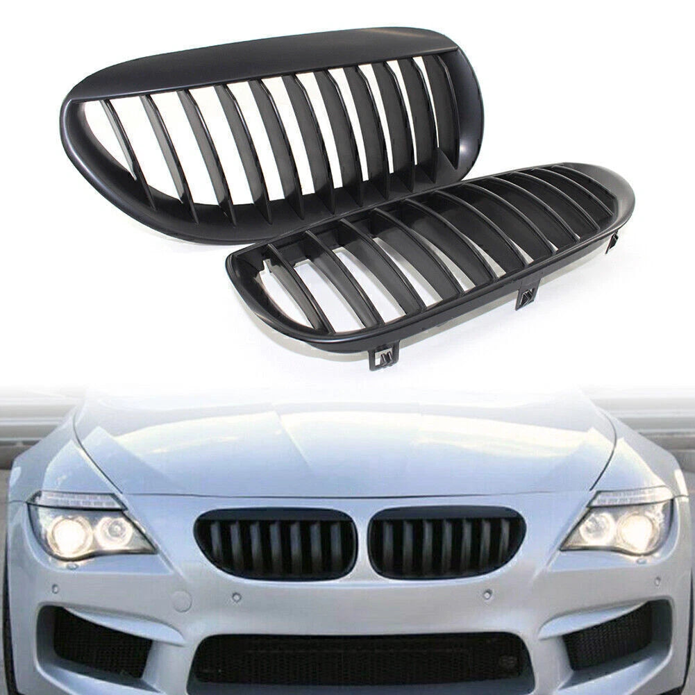 Front Bumper Upper Mesh Grille for BMW M6 E63 E64 (2006–2010) Matte Black