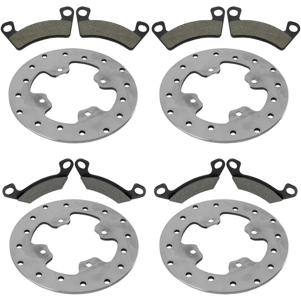 Brake Disc Rotors Front and Rear with Pads Kit for John Deere Gator (2011–2024)