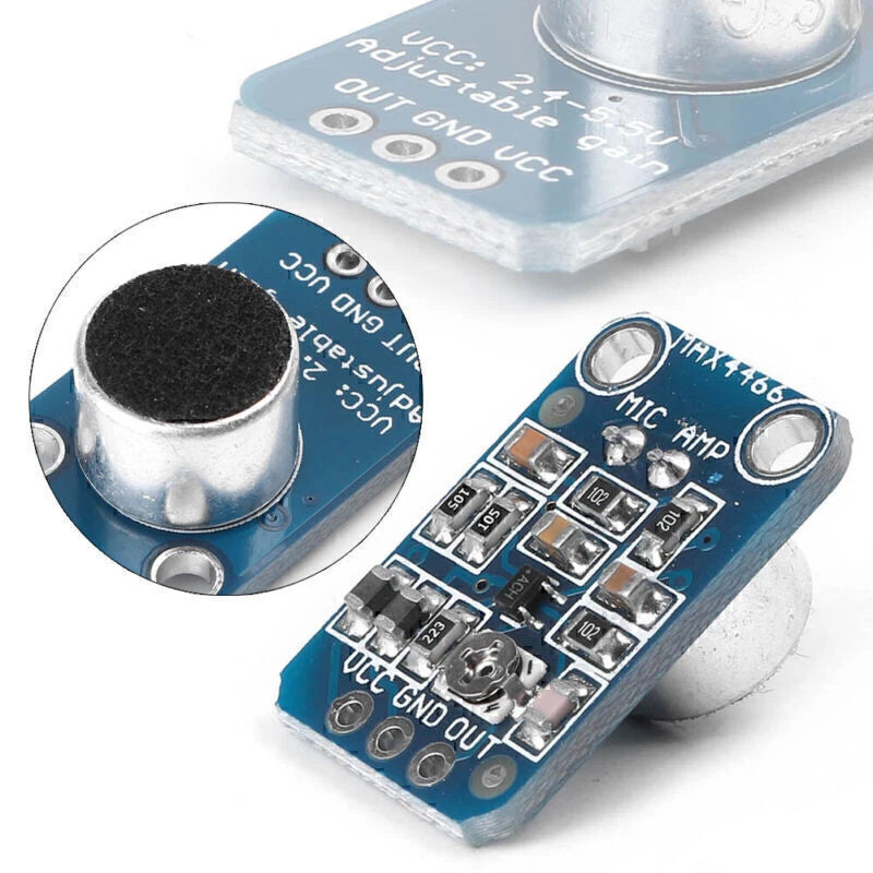 MAX4466 Microphone Amplifier for Arduino (Adjustable Gain)