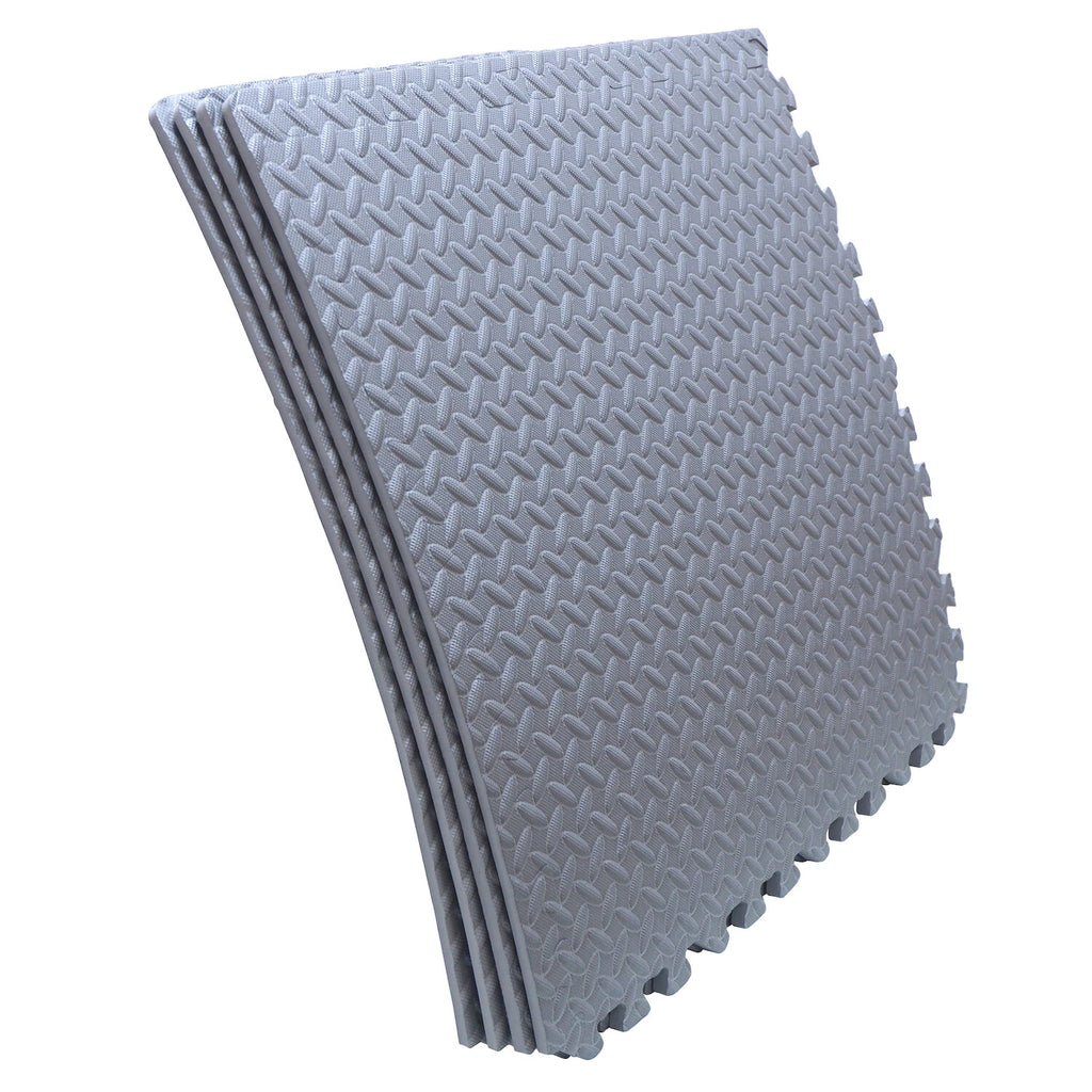EVA Foam Interlocking Exercise Mat Tiles for Gym Flooring (Gray)