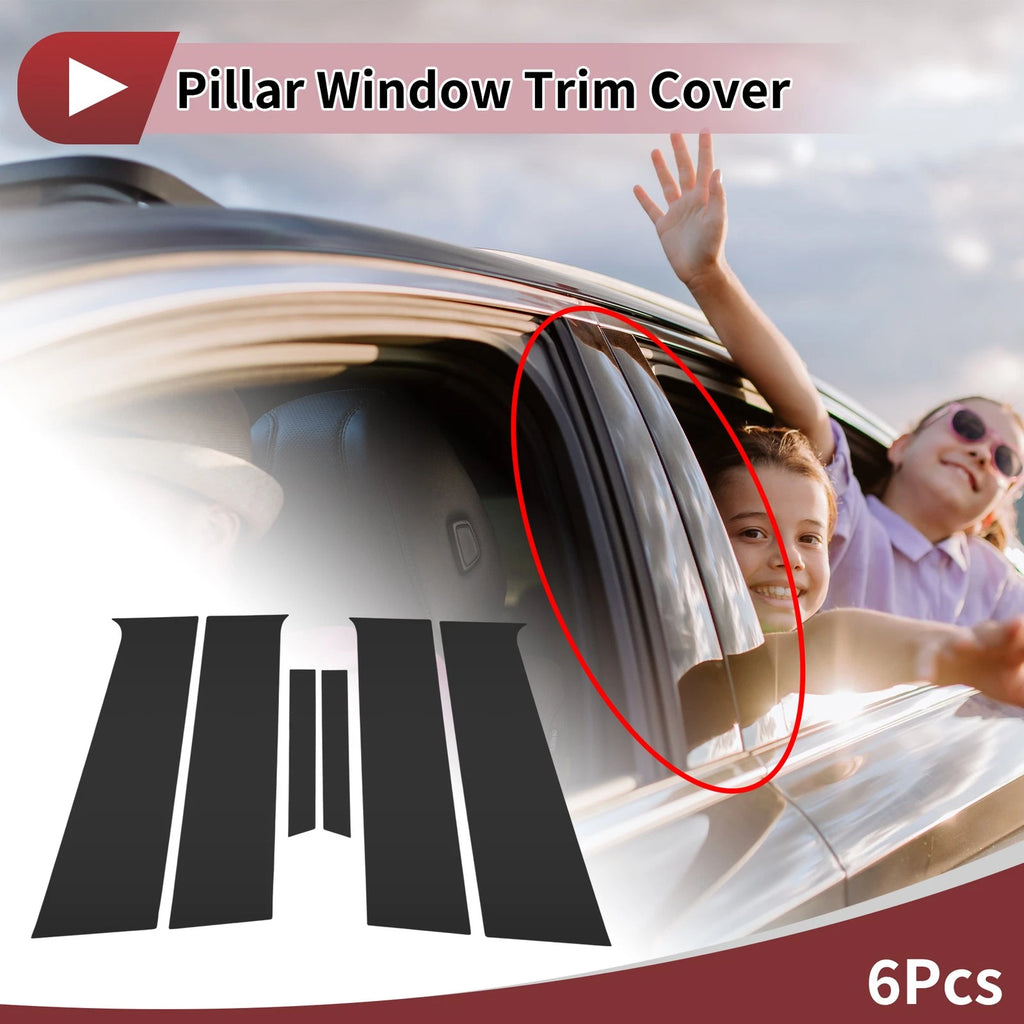 Door Pillar Window Trim Replacement for Chevrolet Aveo Hatchback Black Front