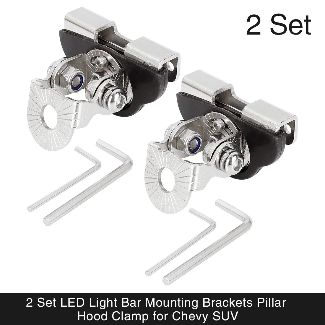 2 Set LED Light Bar Hood Clamp Mounting Brackets for Honda Odyssey (2005–2024)