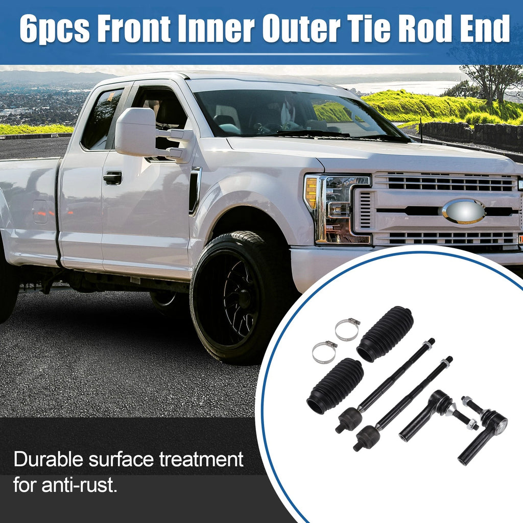 6pcs Front Inner Outer Tie Rod End Links for Ford Taurus (2013–2017)