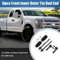 6pcs Front Inner Outer Tie Rod End Links for Ford Taurus (2013–2017)