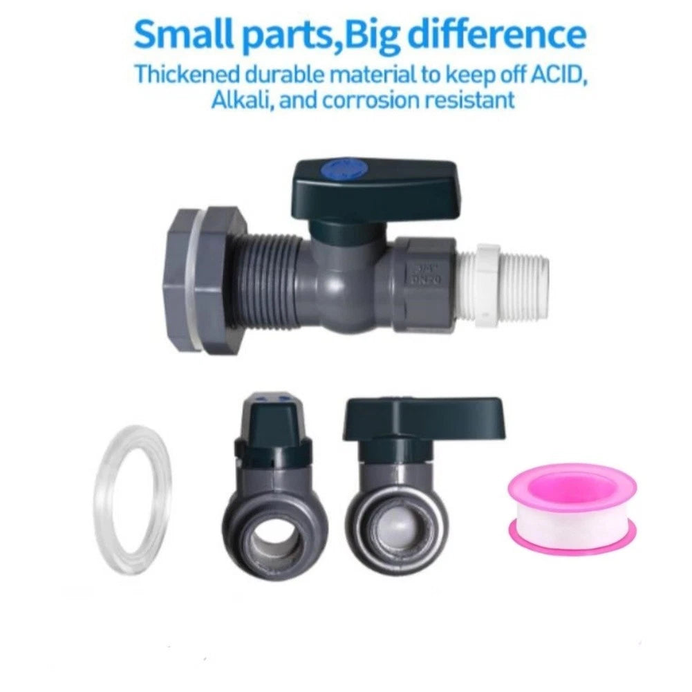34 Inch PVC Garden Hose Adapter Kit for Rain Container and Pool Water Tanks