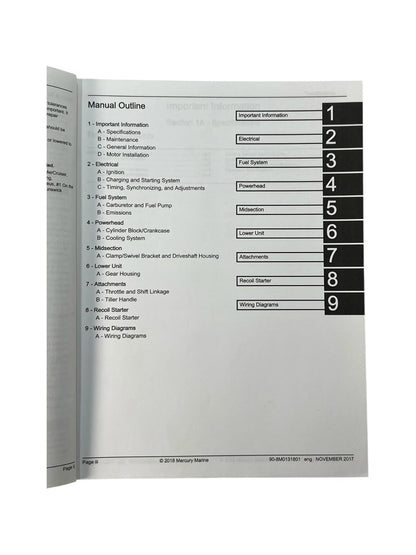 Outboard Service Manual for Mercury 6/8/9.8/9.9 HP (90-8M0131801)