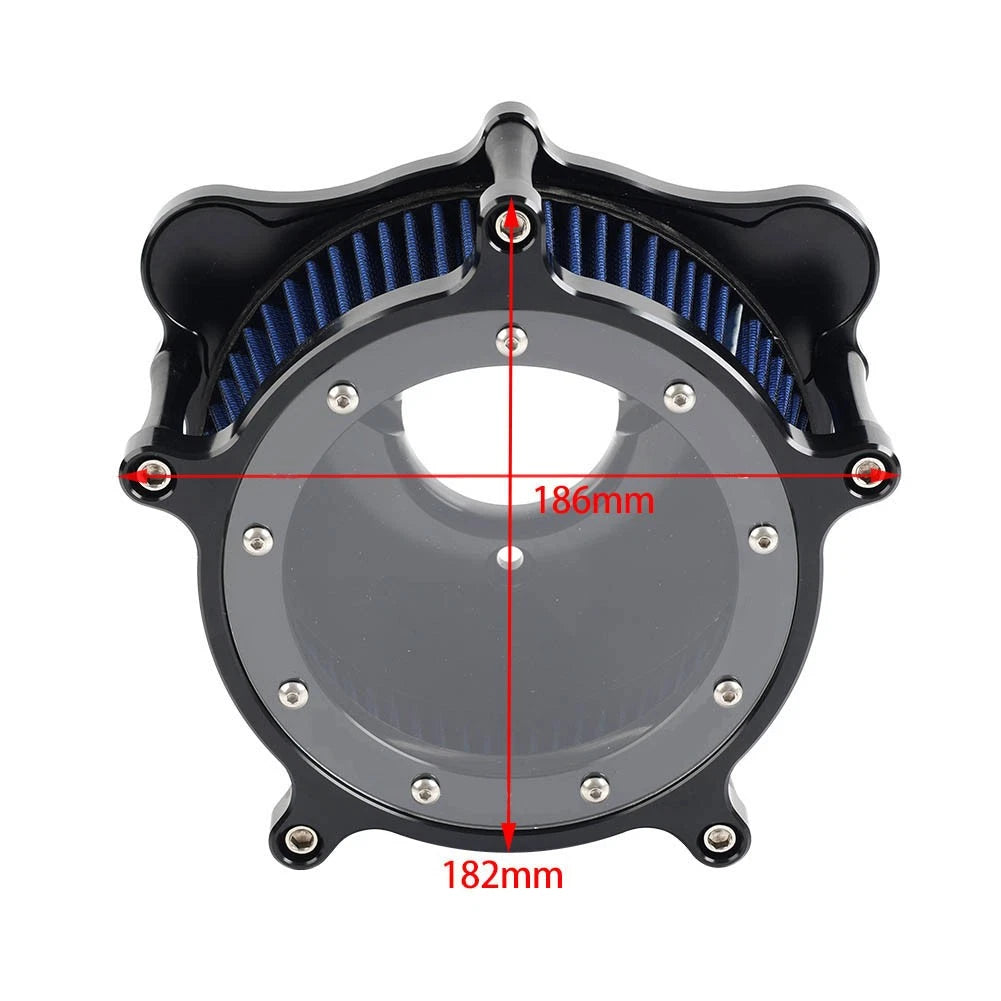 Air Cleaner Intake Filter System Chrome+Black For Harley Road King Classic FLHRC