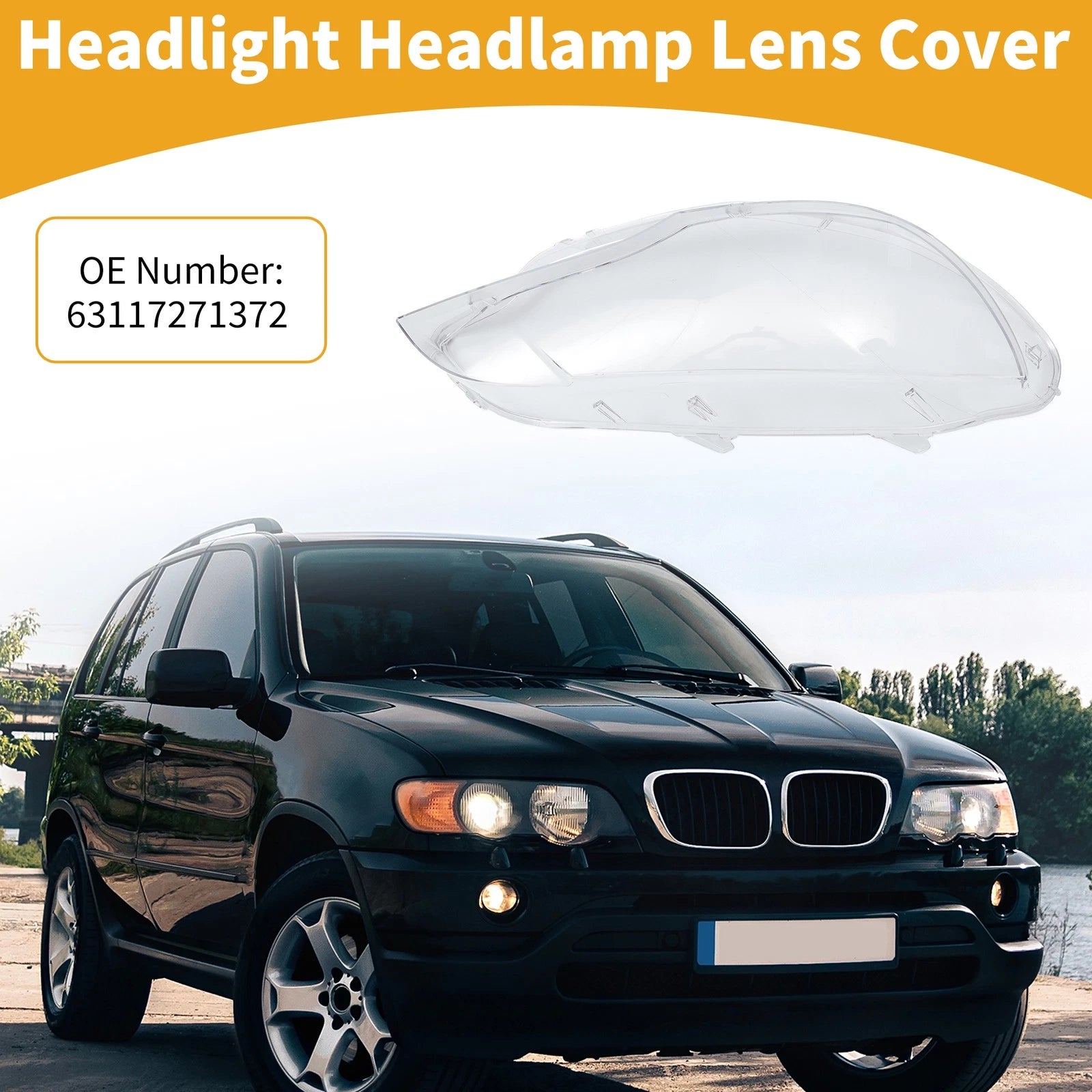 Front Right Headlight Lens Cover Replacement for BMW X6 (2008–2014)