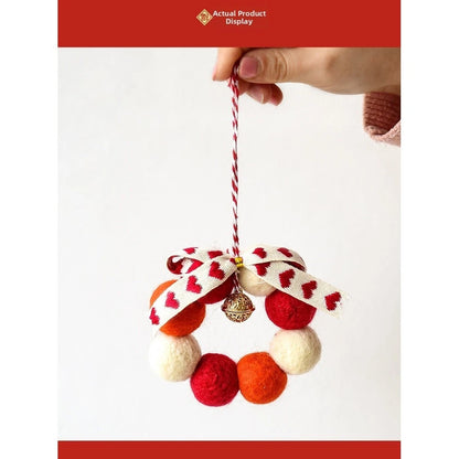 Wool Felt Hanging Decoration for Vehicle Pendant (Red)