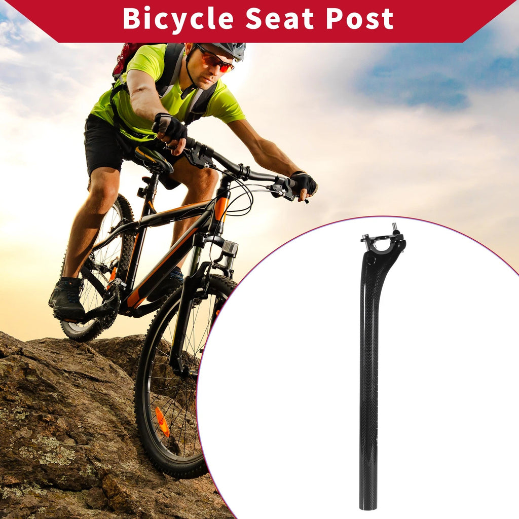 Bicycle Seatpost 3K Gloss Black Replacement for Universal Bike (2000–2025)