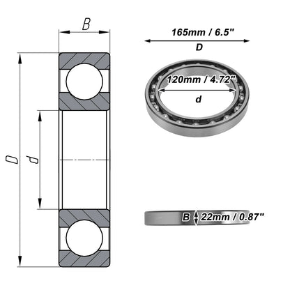 Deep Groove Ball Bearings 120x165x22mm for Scooter Skateboard (N/A)