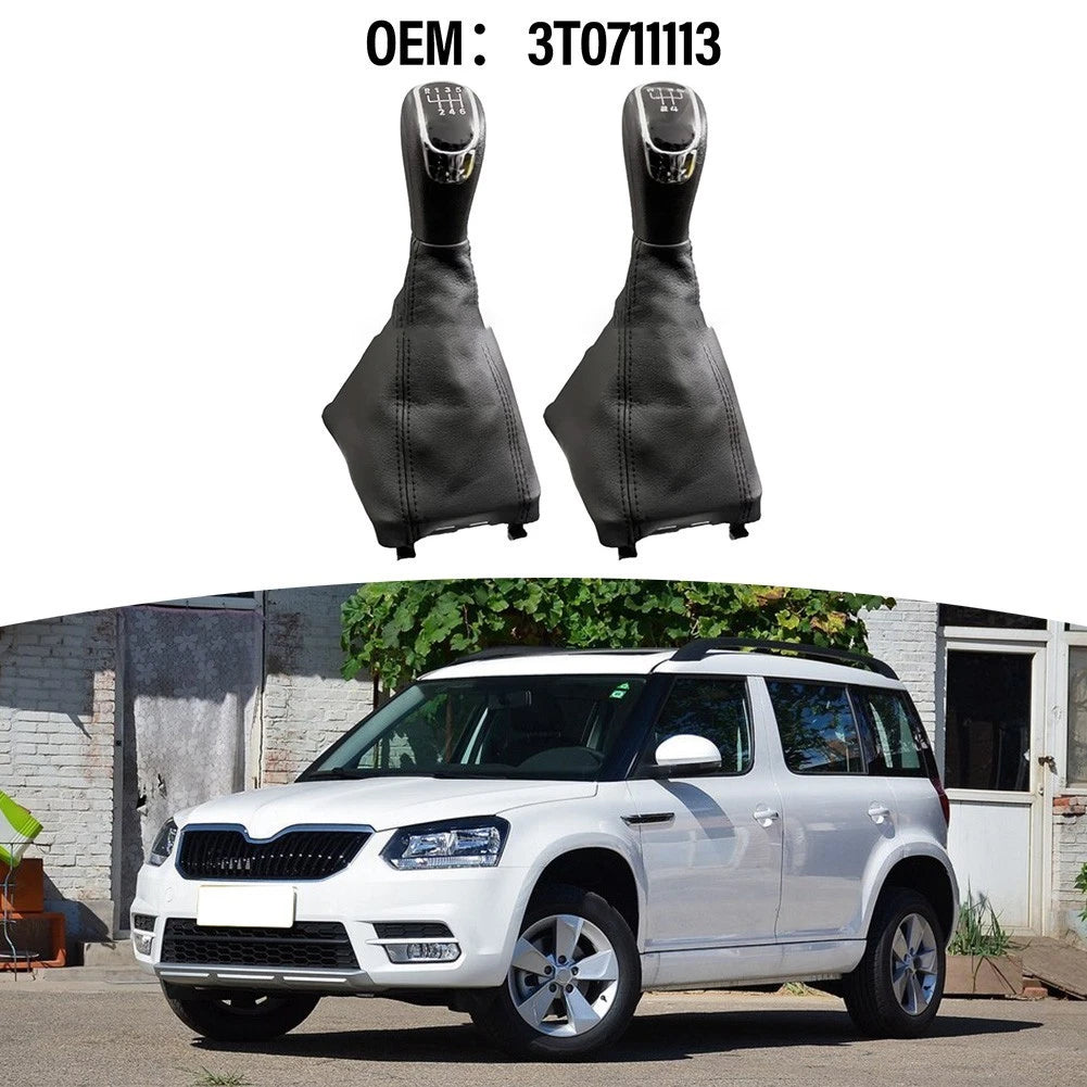Sleek Black Car Gear Shift Knob and Boot Compatible with For Skoda Models