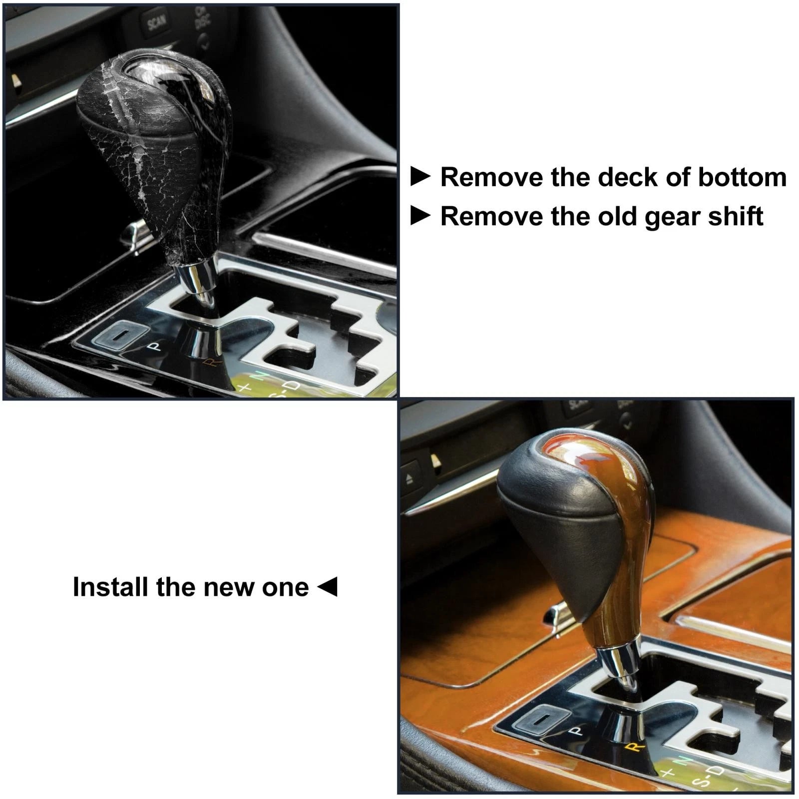 Shift Knob Replacement for Lexus ES350 2013–2025 Faux Leather Black Brown