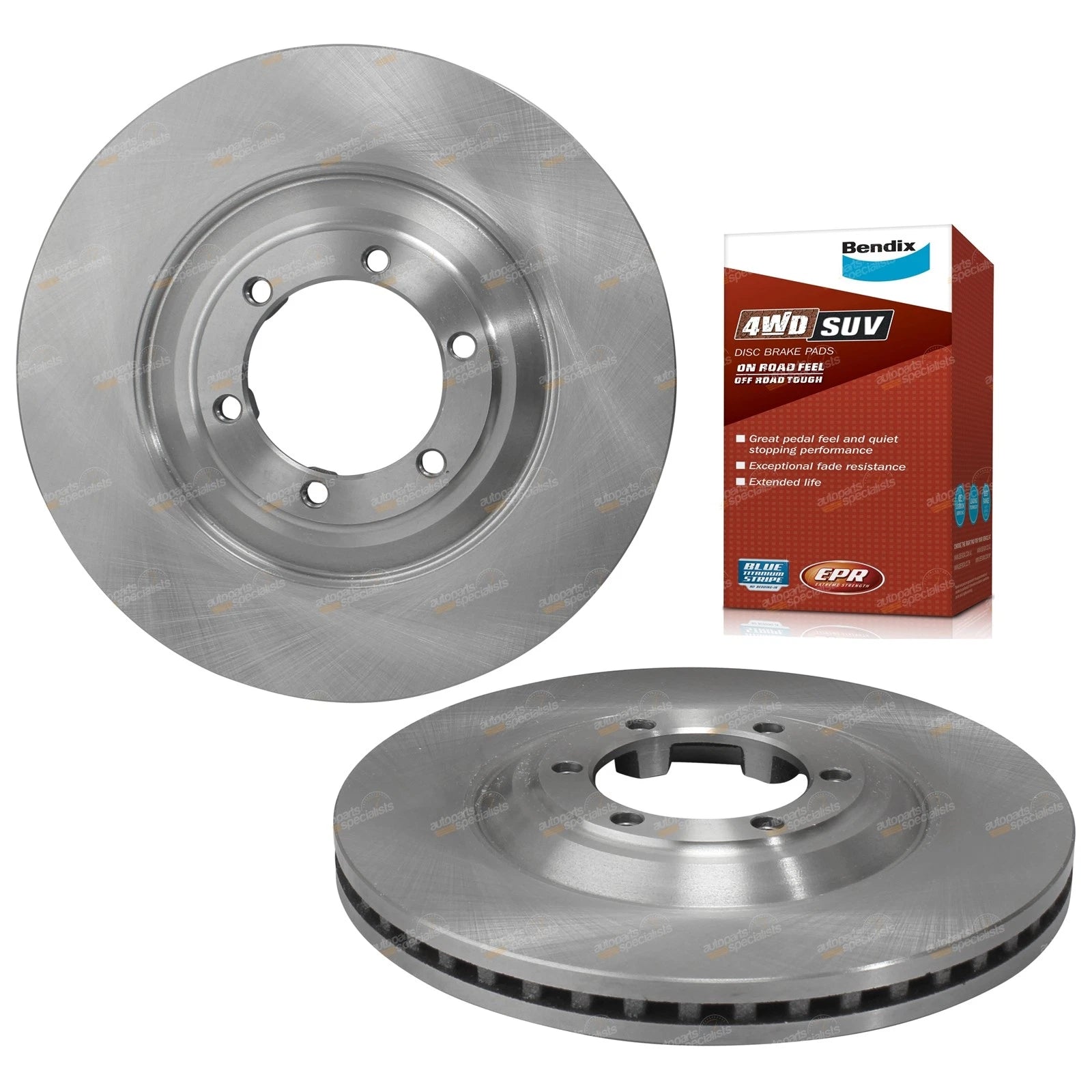 Front Disc Brake Rotors + Bendix 4WD Pads for D-Max MU-X (2012–Present)