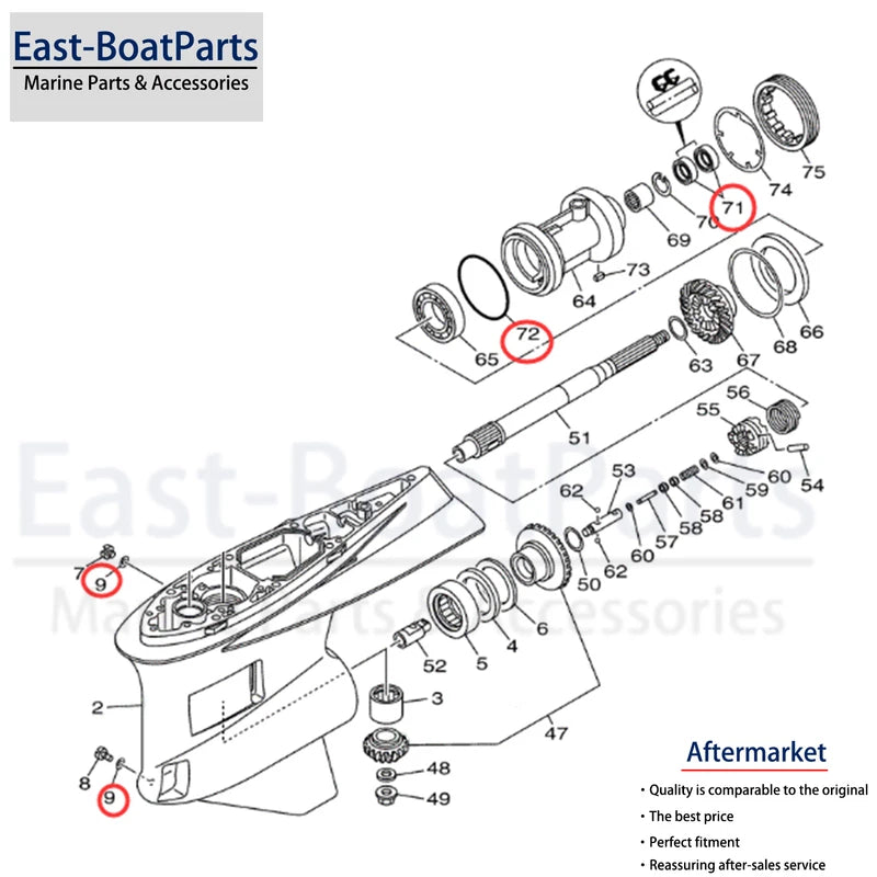 Lower Unit Repair Seal Kit for Yamaha FL350 LF350 FL350A LF350A F350 F350A