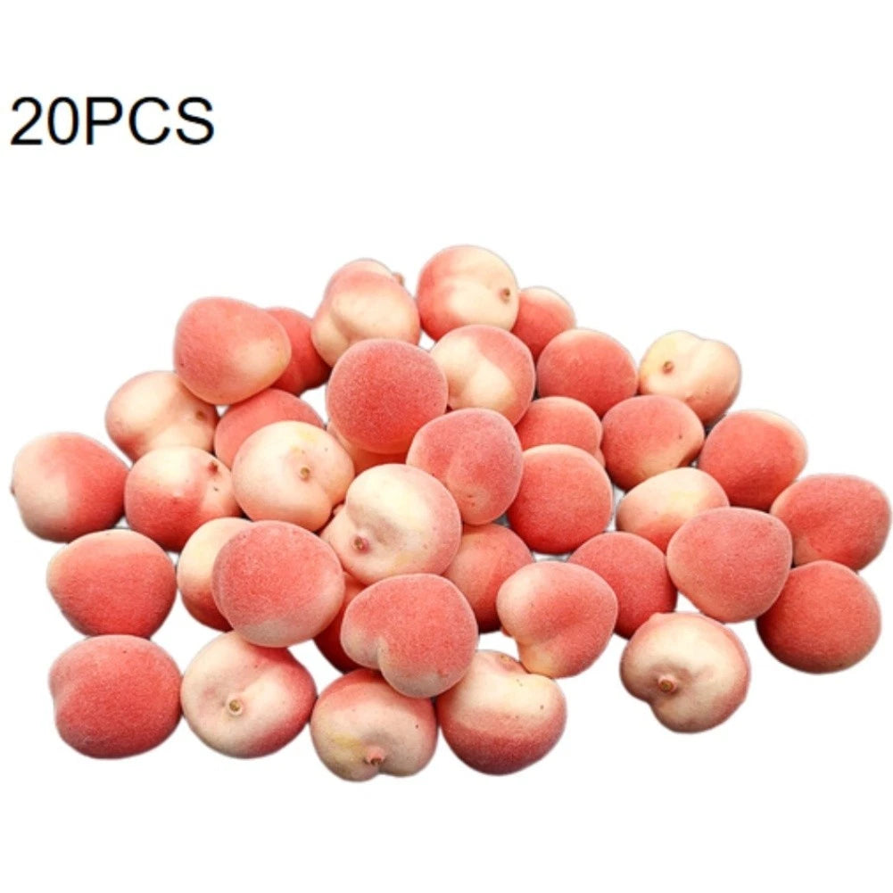 Set of 20 Artificial Peach Decorations for Home Kitchen Table 3CM