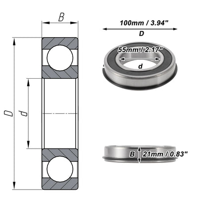 Deep Groove Ball Bearing 55x100x21mm for Scooter Skateboard (1 Pc)