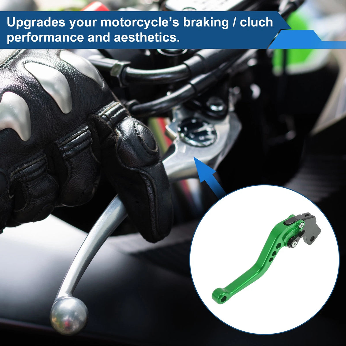 Adjustable Short Brake Clutch Levers for Suzuki SV650 (1999–2009) Green 1 Pair