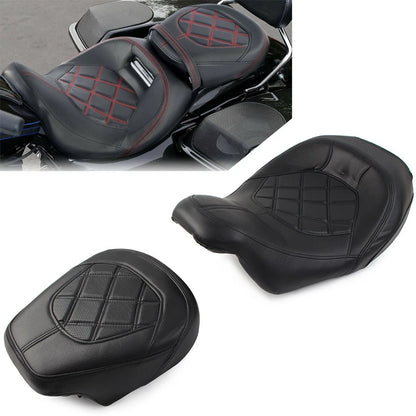 Suture Driver Passenger Seat for Harley Touring Road Glide (2009–2022) Black
