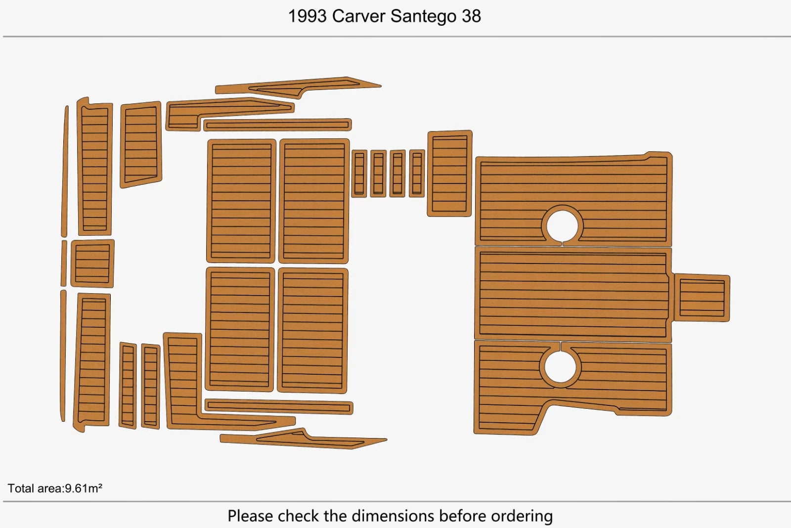 EVA Foam Teak Deck Floor Mat for Carver Santego (1993)