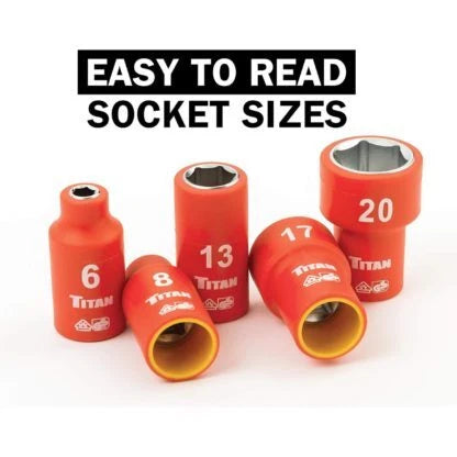19-Piece VDE Insulated Socket Set for Titan 68100