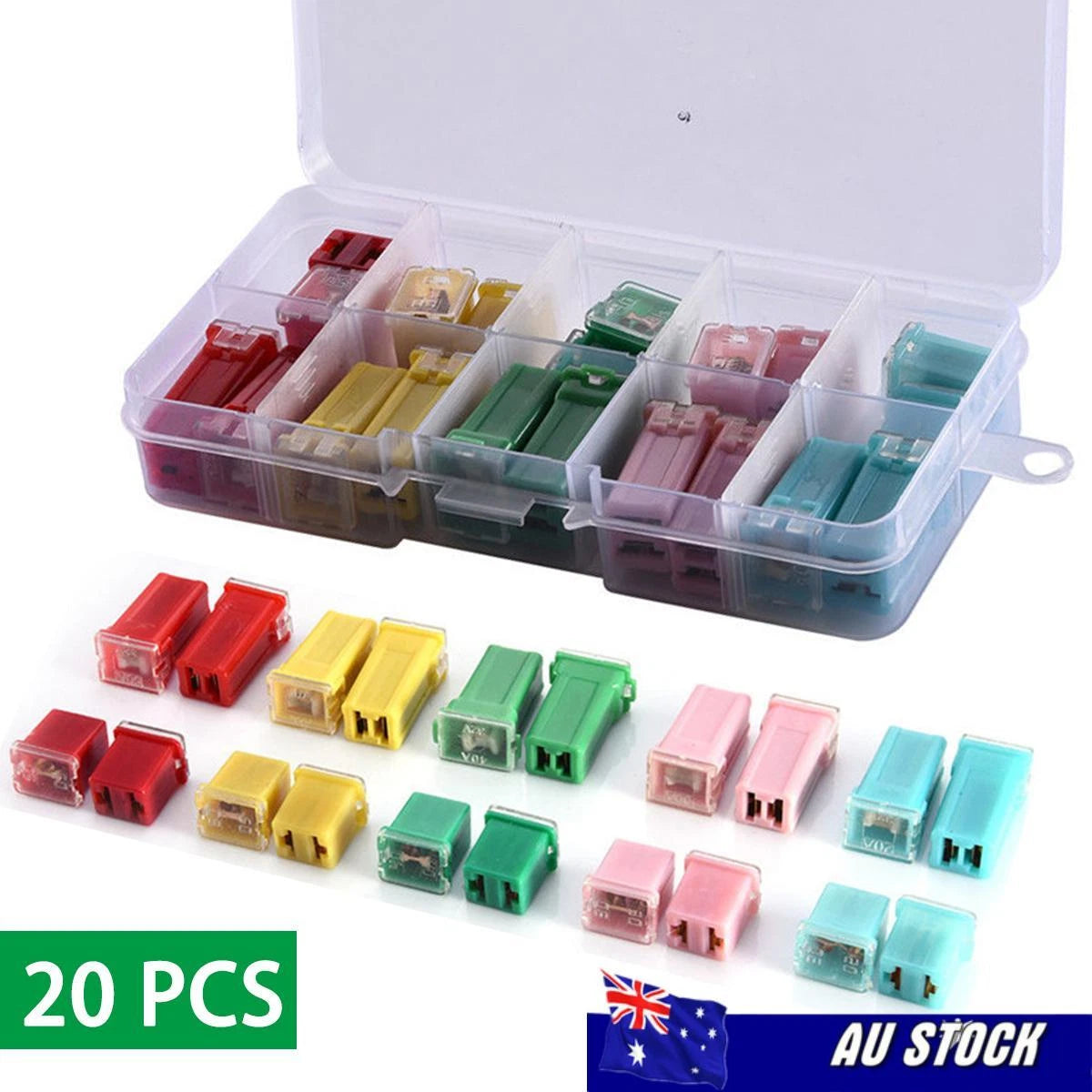 20x Mini Square Automotive Fuse 20A 30A 40A 50A 60A Universal