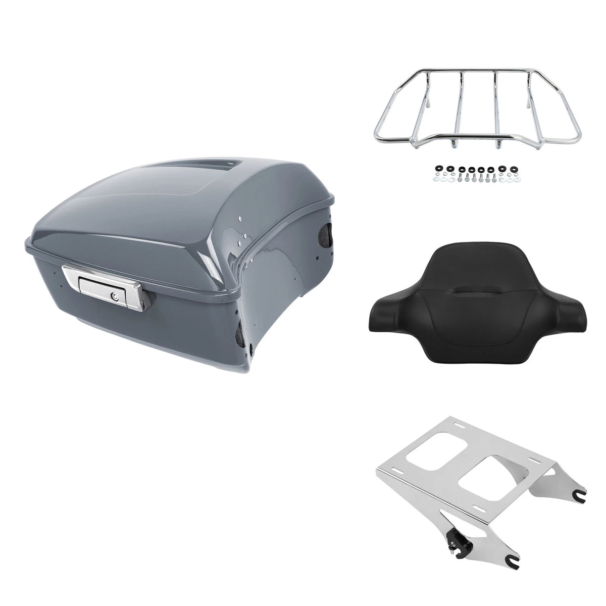 Trunk Backrest Rack Mount for Harley Touring FLHXSE (2014–2026) Gunship Gray