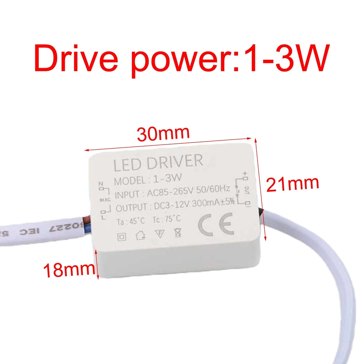1x LED Driver Power Supply Unit for Lighting (AC85-265V)