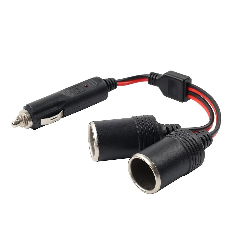 2X 12V/24V Car Cigarette Lighter Socket Plug Connector Adapter