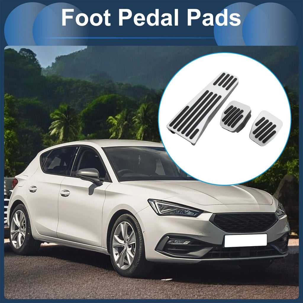 3 Pcs Foot Accelerator Pedal Covers for Mazda 3 (2020) Silver Tone