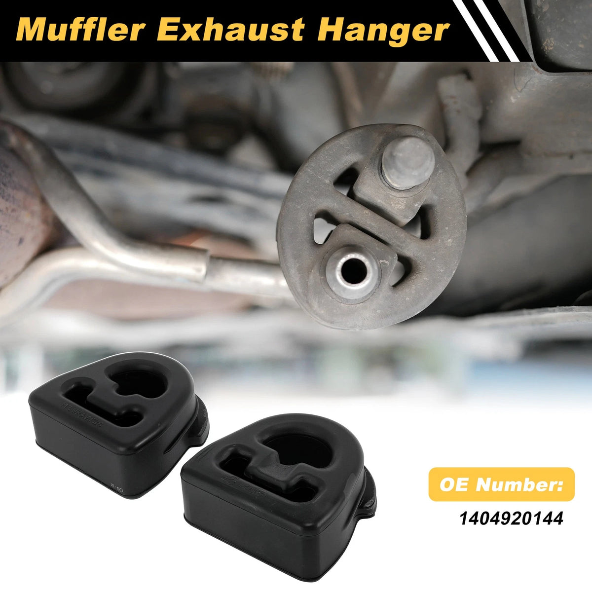 2X Muffler Exhaust Hanger for Volkswagen Sagitar (2012–2014) 1404920144 Rubber Black