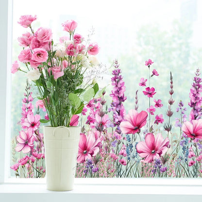Floral Window Clings for Easy Installation (Premium PVC Material)