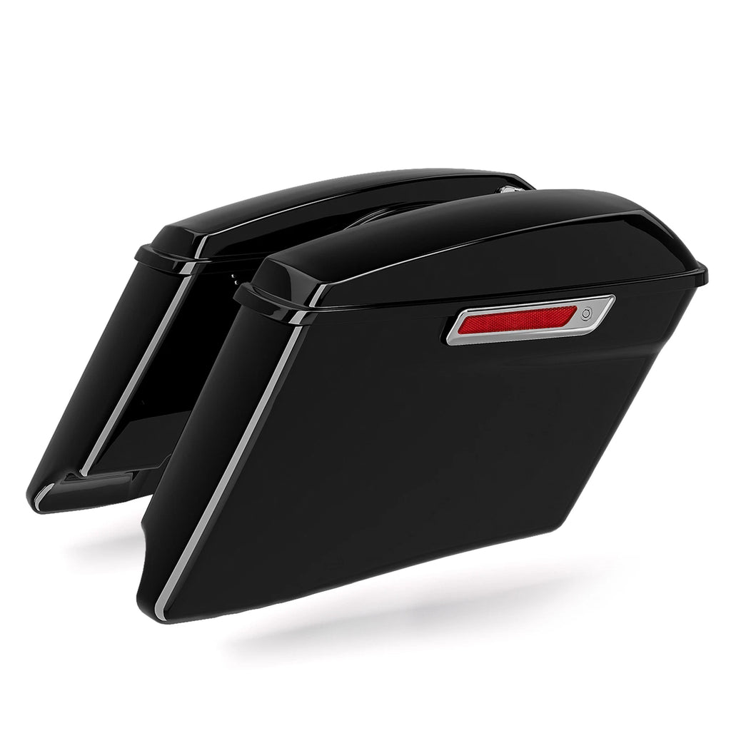 4" Stretched Hard Saddlebags & Conversion Bracket for Harley Softail (1984–2017)
