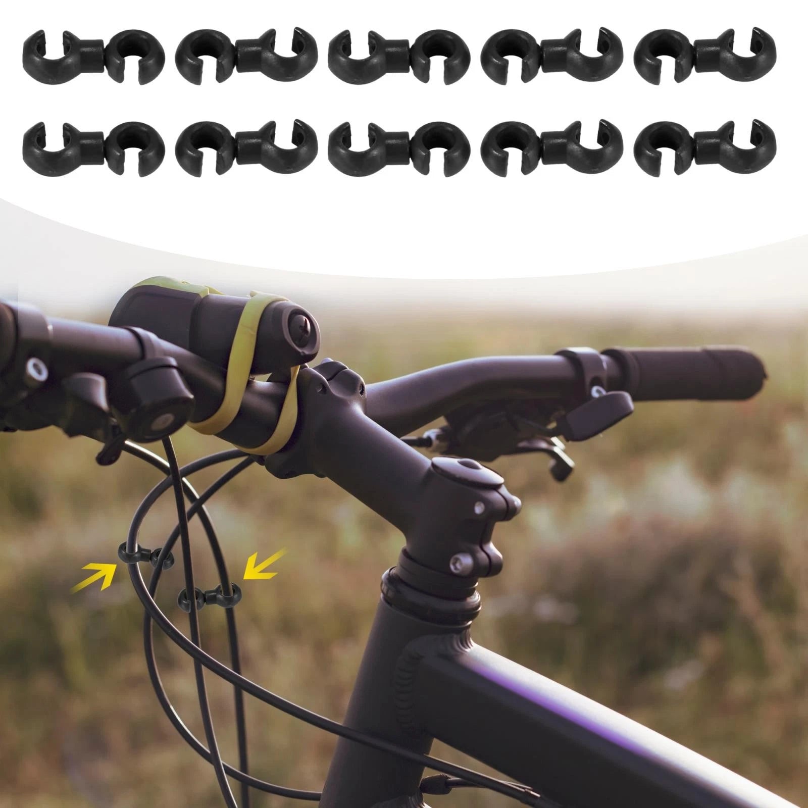 Brake Cable Clip Set S Style Plastic Replacement for Mountain Bike Universal