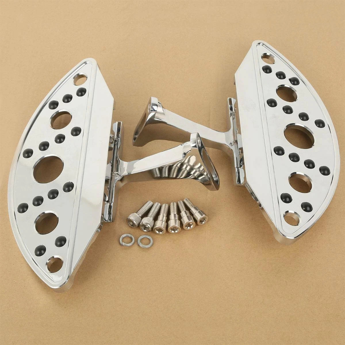 Chrome Semi-Circle Floorboards for Harley Touring Road Glide (1993–2025)