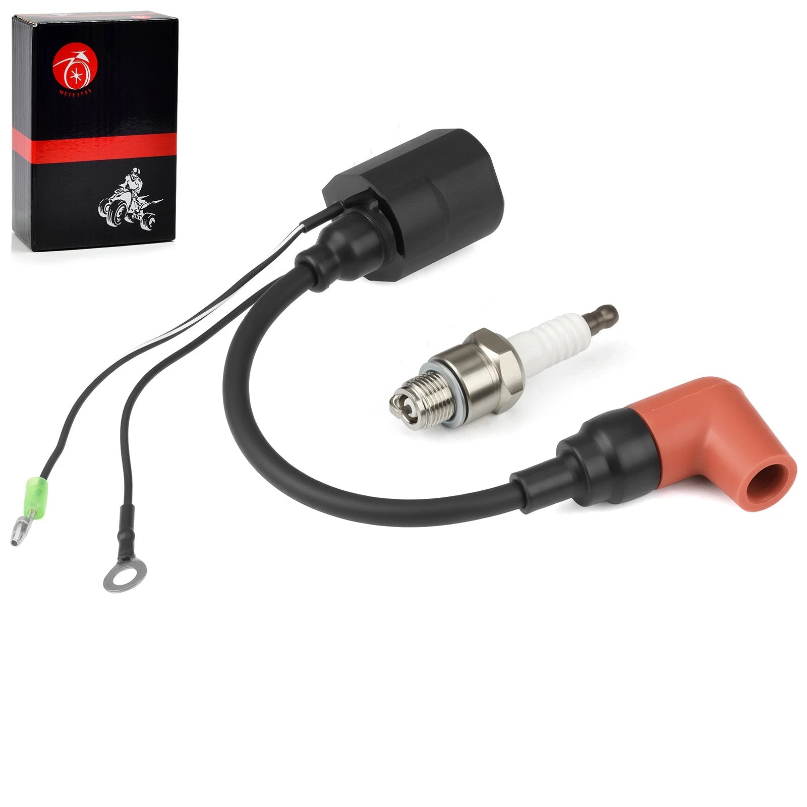 Outboard Ignition Coil with Spark Plug for Yamaha 2-Stroke 55-90 HP (1990–2023)