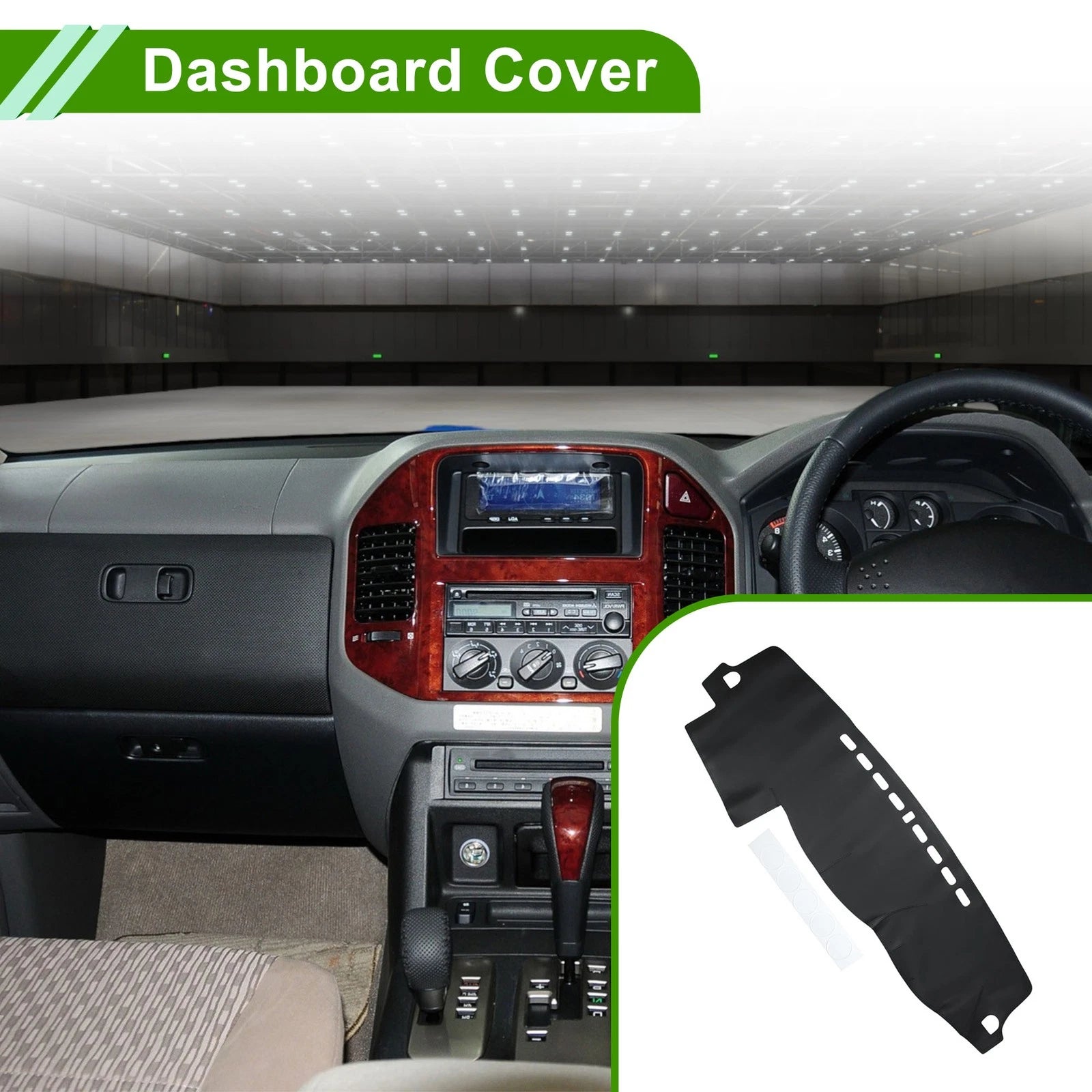 Dashboard Cover Mat for Mitsubishi Pajero (2008–2016) Black