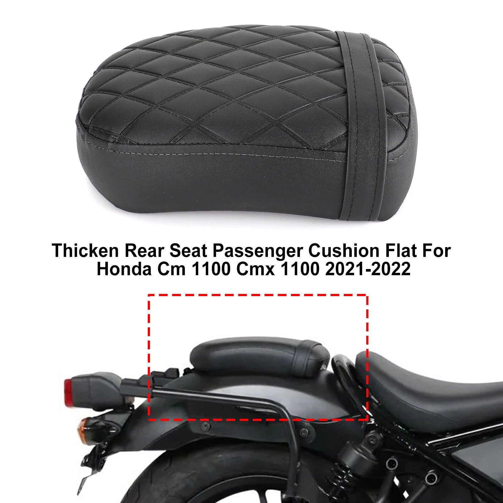 Rear Seat Passenger Cushion for Honda CM 1100 CMX 1100 (2021–2024) Flat Black