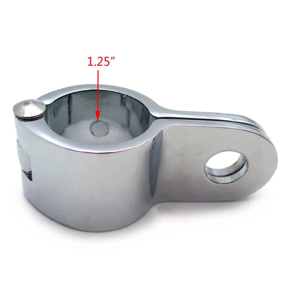1.25" Chromed Crash Bar Mount Footpeg Clamp for Longhorn (Fits Specific Models)