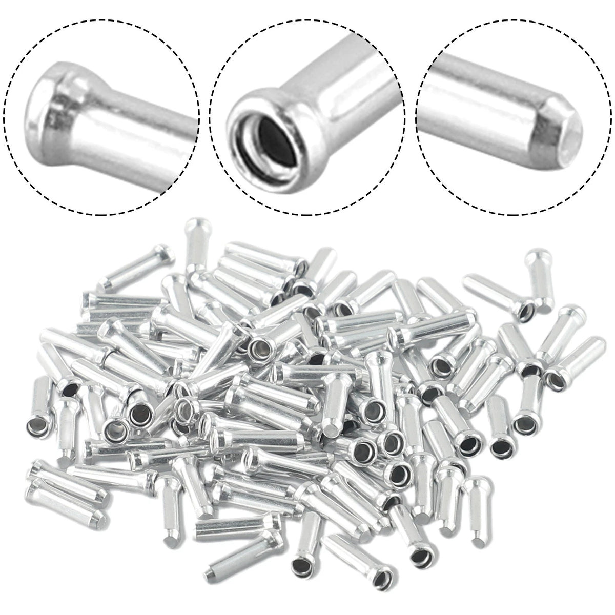 100pcs Brake Shifter Inner Cable Tips for MTB Bike (All Years)