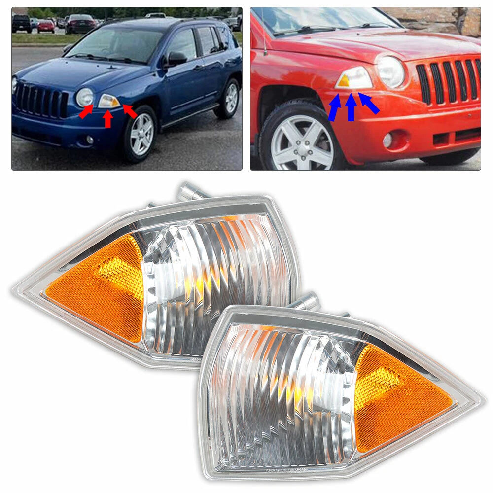 Pair Marker Signal Blinker Corner Parking Light for Jeep Compass (2007–2010)