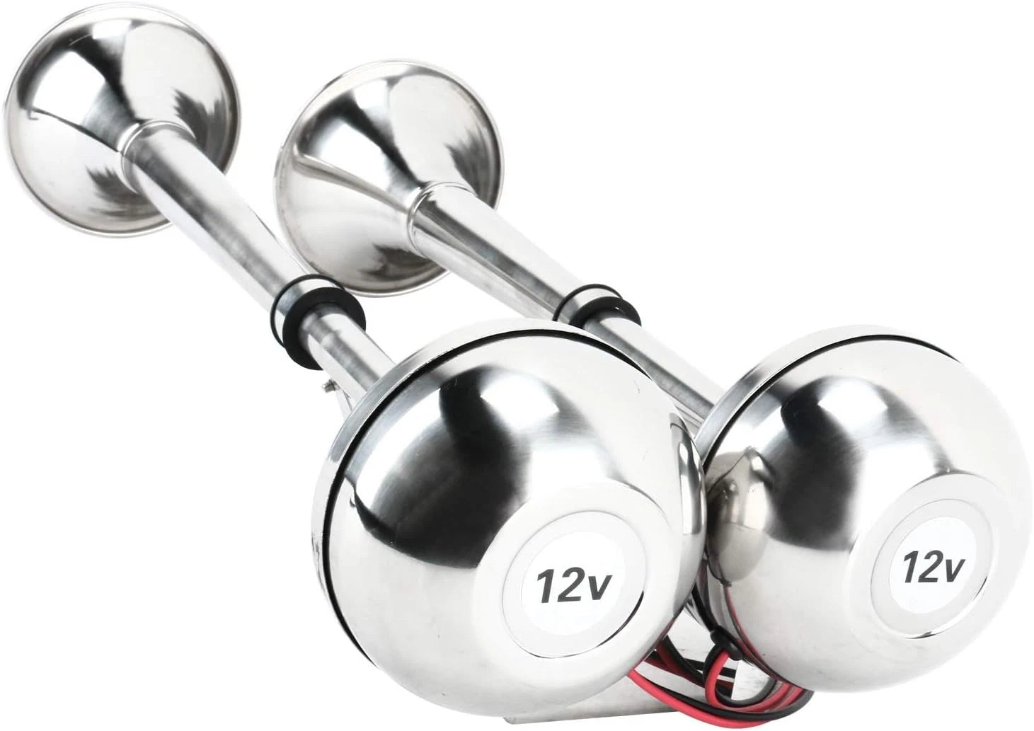 12V 125DB Stainless Steel Electric Dual Trumpet Horn for Marine (18-1/2")
