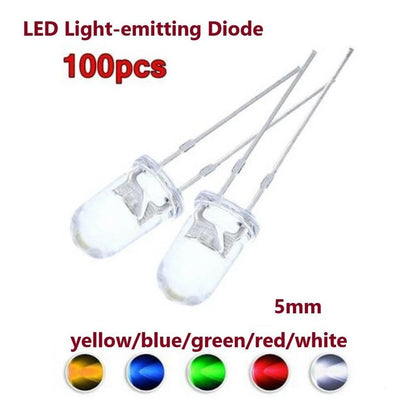 100 Pcs 5MM LED Bulbs for Automotive Lighting