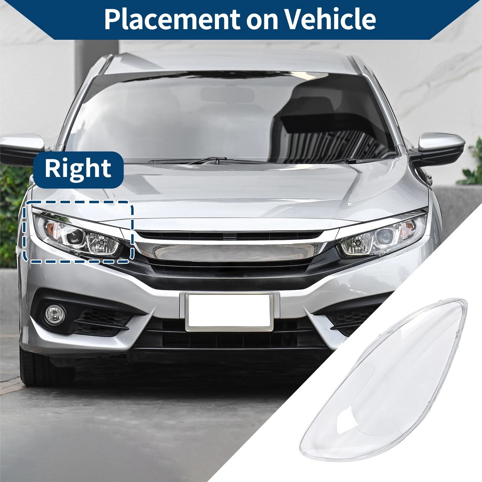 Headlight Lens Cover Front Right for Mercedes-Benz Viano (2004–2014)