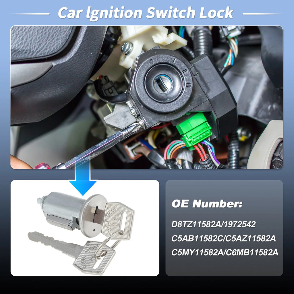 Ignition Lock Cylinder for Ford Bronco (1966–1979) with 2 Keys