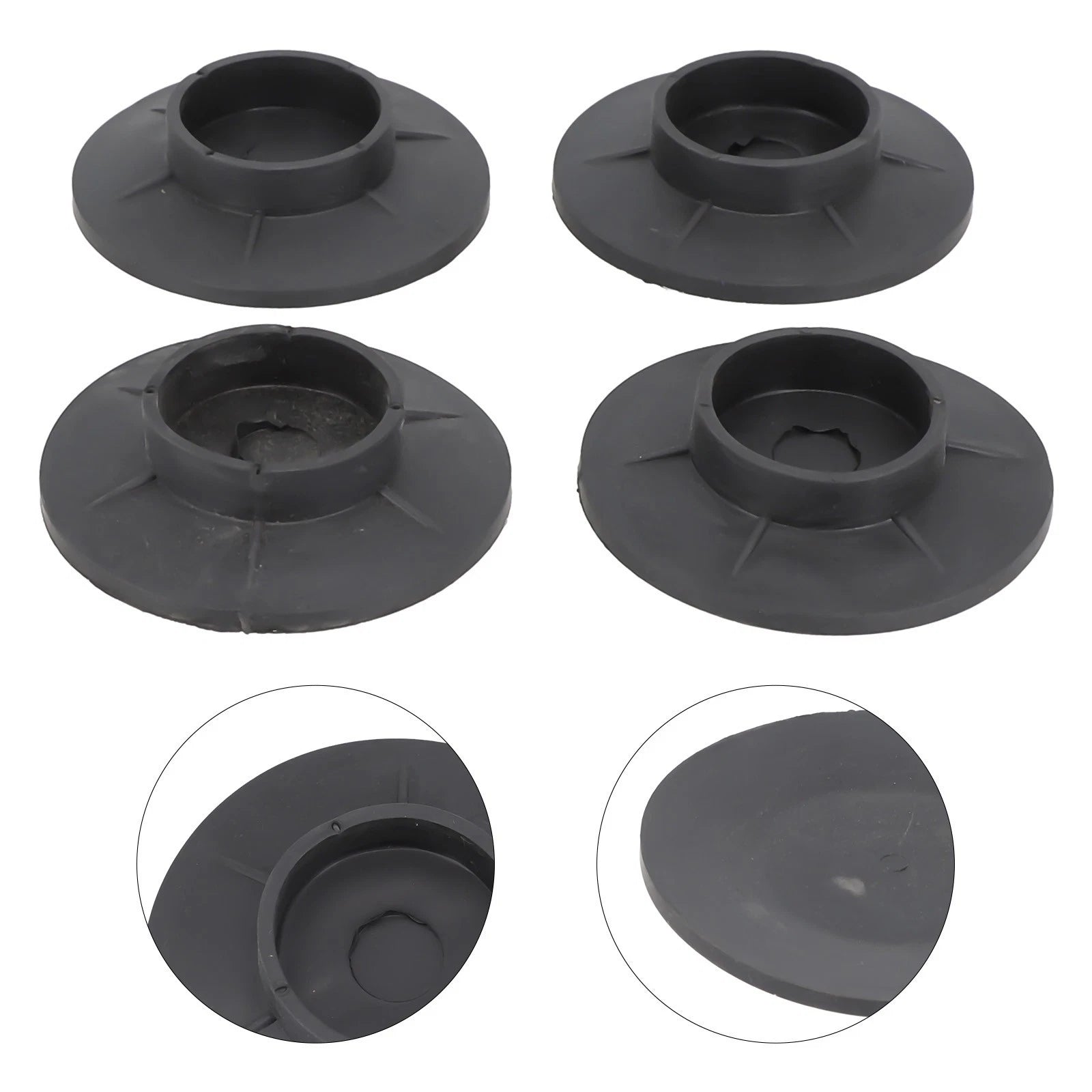 Anti-Vibration Feet Pads for Washing Machine (Black Rubber)