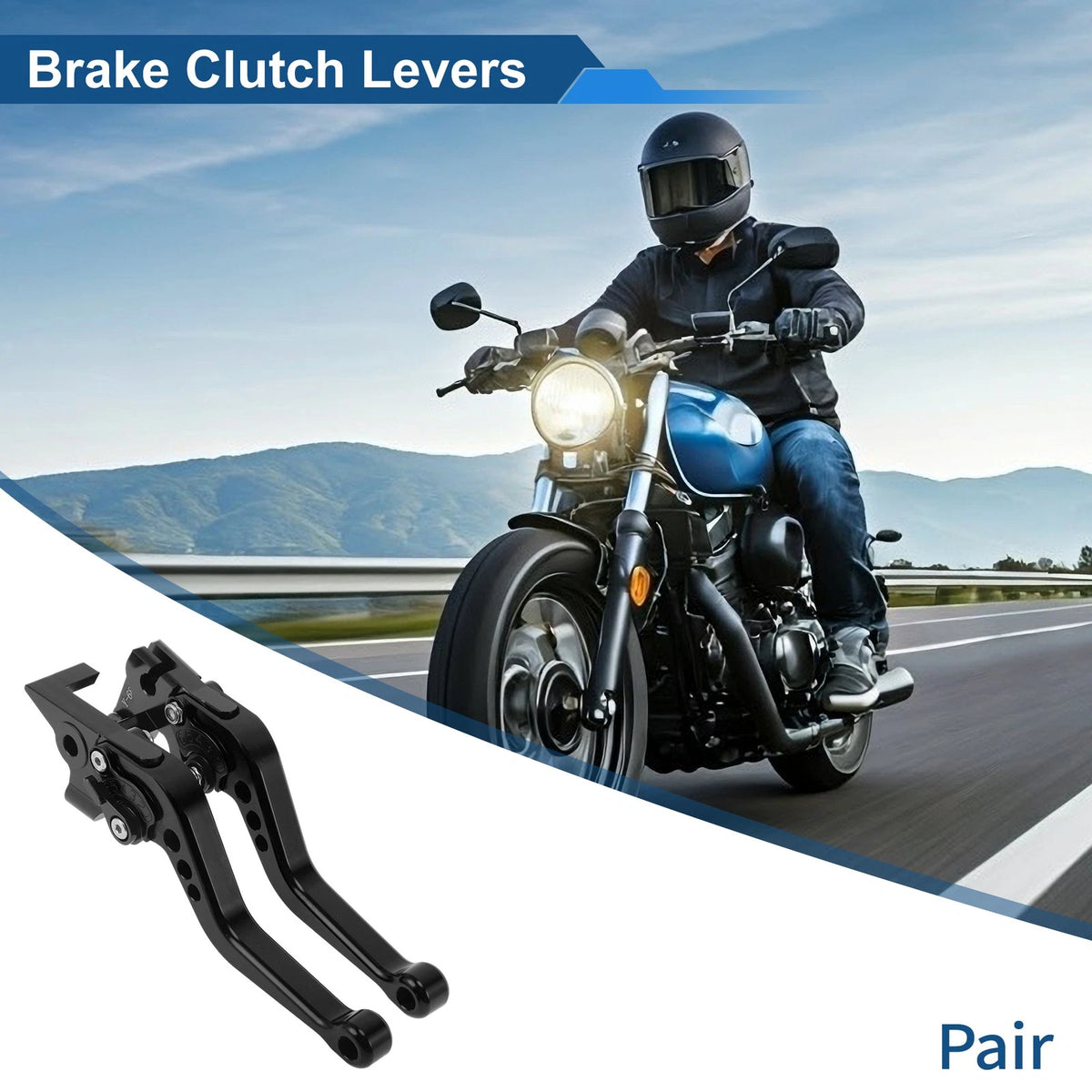 Short Brake Clutch Levers for Yamaha MT07 (2014–2022) 1 Pair Solid Black