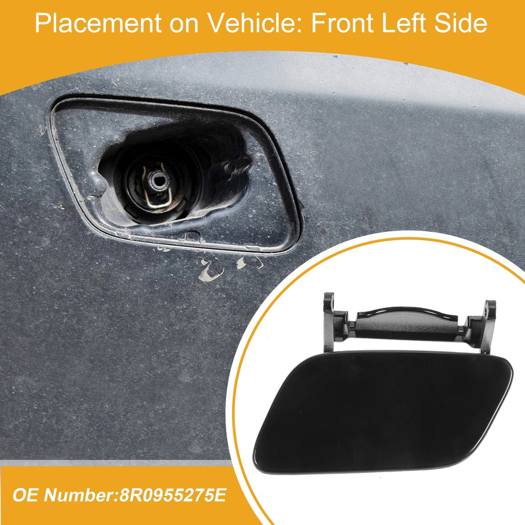 Front Left Washer Nozzle Cover Cap for Audi Q5 (2013–2017) 1 Pc Black
